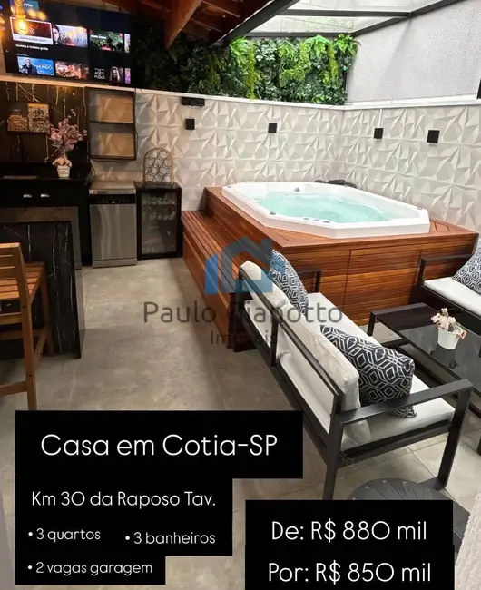 Foto 3 de Casa de Condomínio com 3 quartos à venda e para alugar, 125m2 em Jardim Rio das Pedras, Cotia - SP