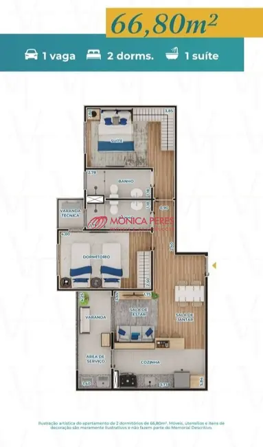 Foto 5 de Apartamento com 2 quartos à venda, 67m2 em Itupeva - SP