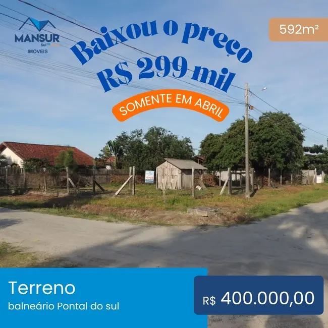 Foto 1 de Terreno / Lote à venda, 592m2 em Pontal do Sul, Pontal Do Parana - PR