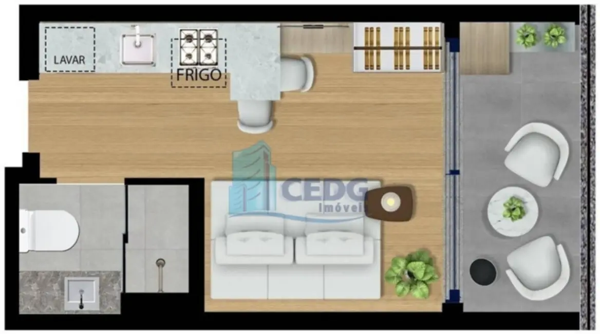 Foto 6 de Apartamento com 1 quarto à venda, 34m2 em Centro, Curitiba - PR