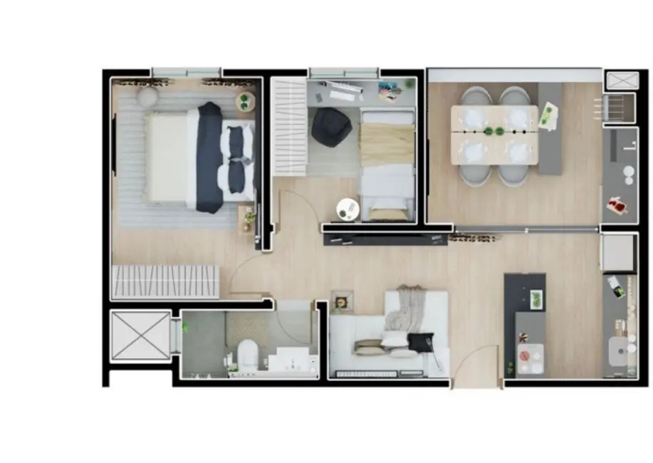 Foto 3 de Apartamento com 2 quartos à venda, 51m2 em Portão, Curitiba - PR