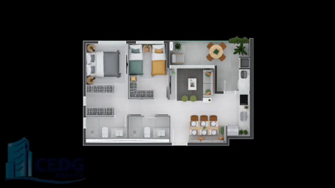 Foto 4 de Apartamento com 2 quartos à venda, 60m2 em Água Verde, Curitiba - PR