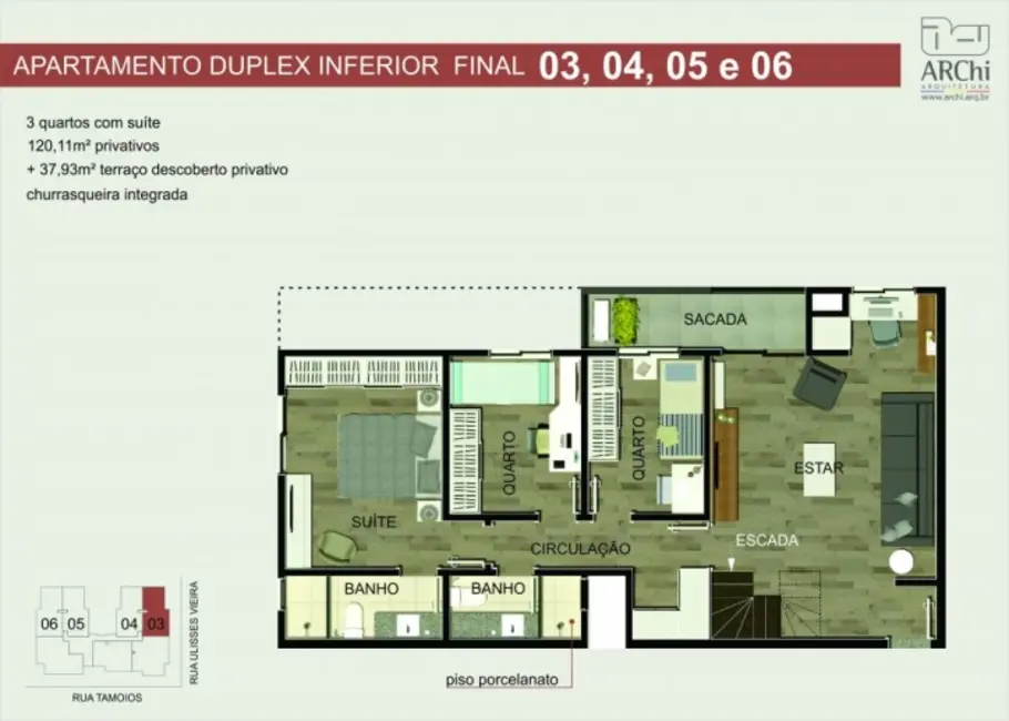 Cobertura com 3 quartos à venda, 161m2 em Vila Izabel, Curitiba - PR - imagem 4 Foto 4 de Cobertura com 3 quartos à venda, 161m2 em Vila Izabel, Curitiba - PR