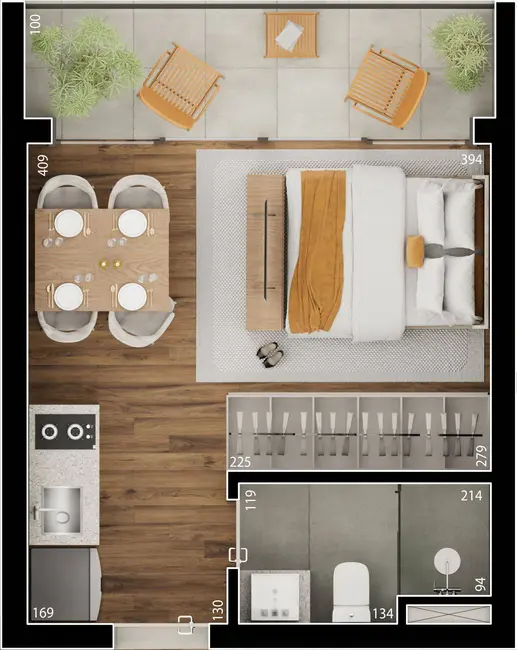 Apartamento com 1 quarto à venda, 21m2 em Cristo Rei, Curitiba - PR - imagem 8 Foto 8 de Apartamento com 1 quarto à venda, 21m2 em Cristo Rei, Curitiba - PR