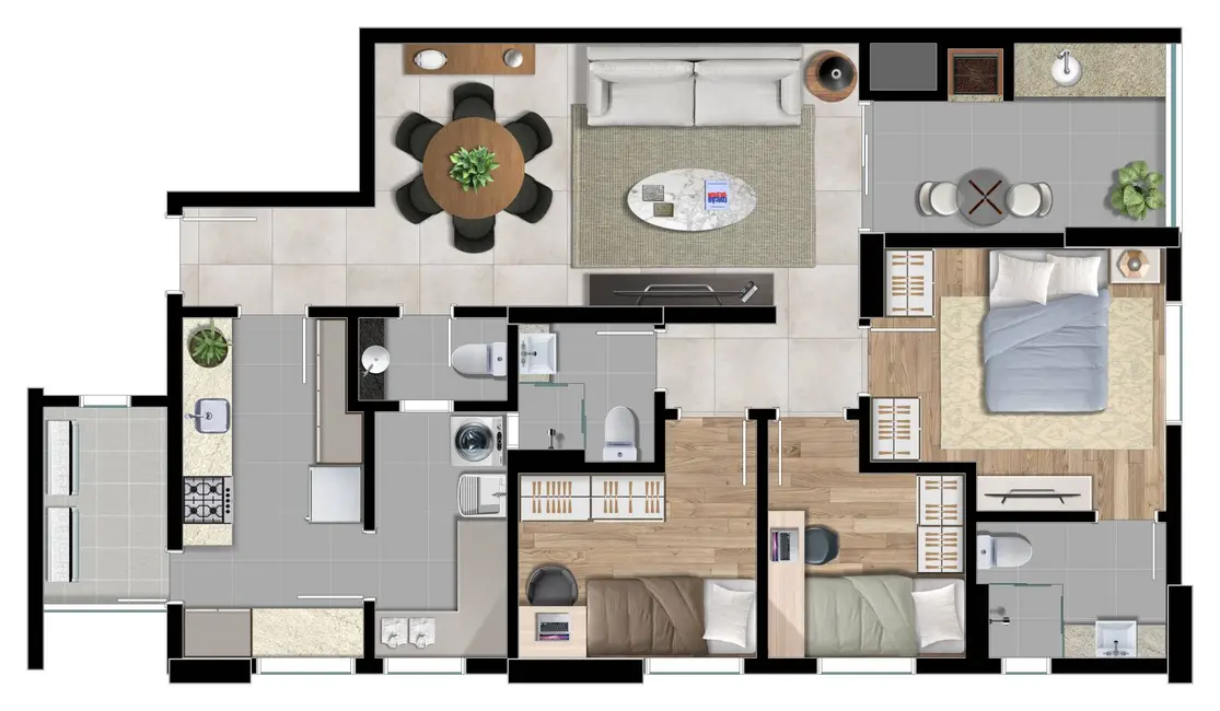 Foto 9 de Apartamento com 3 quartos à venda, 95m2 em Centro, Curitiba - PR