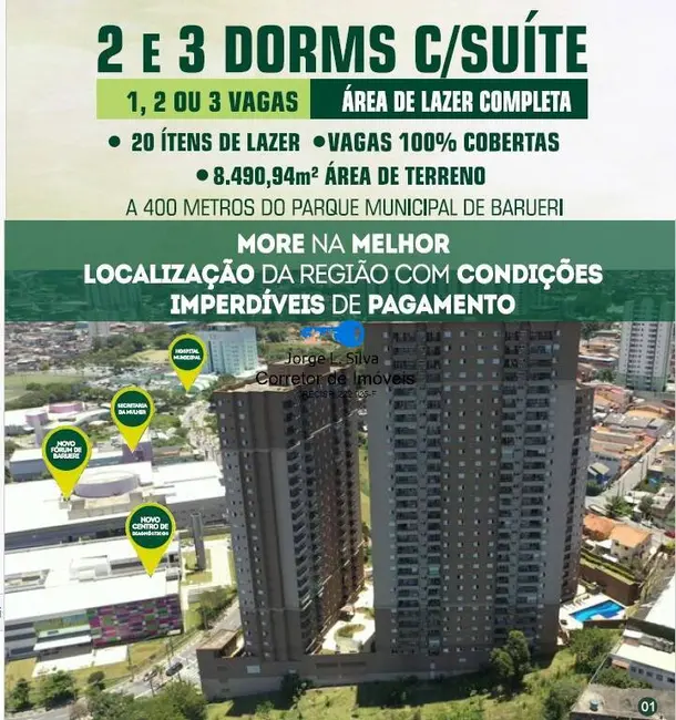 Foto 2 de Apartamento com 3 quartos à venda e para alugar, 76m2 em Jardim Tupanci, Barueri - SP