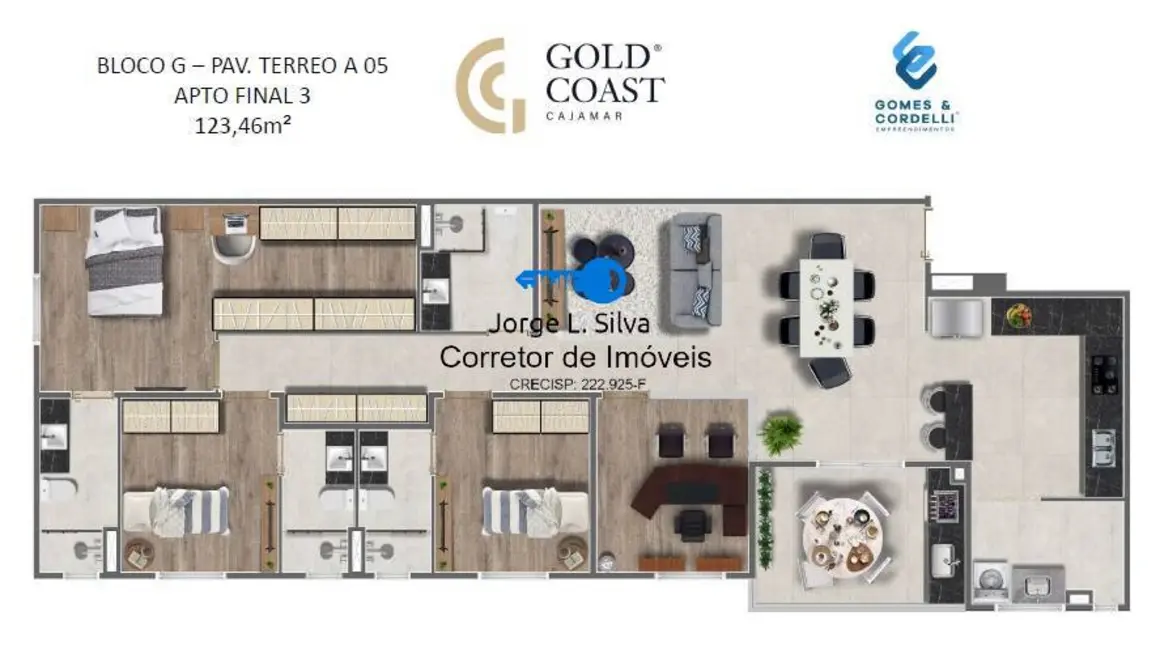 Foto 1 de Apartamento com 3 quartos à venda, 123m2 em Portais (Polvilho), Cajamar - SP