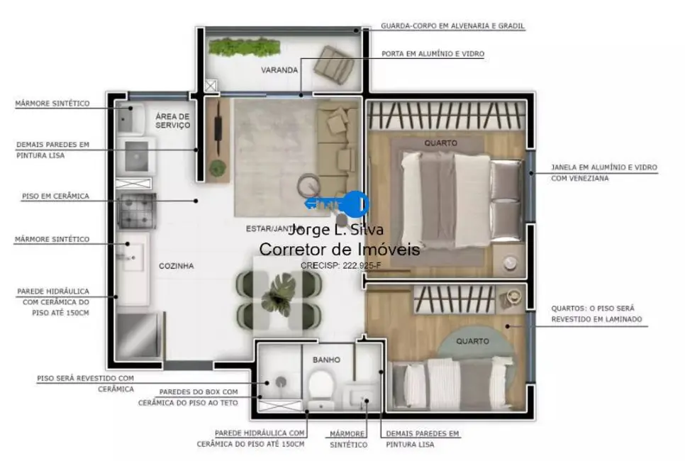 Foto 3 de Apartamento com 2 quartos à venda, 37m2 em Lapa de Baixo, São Paulo - SP