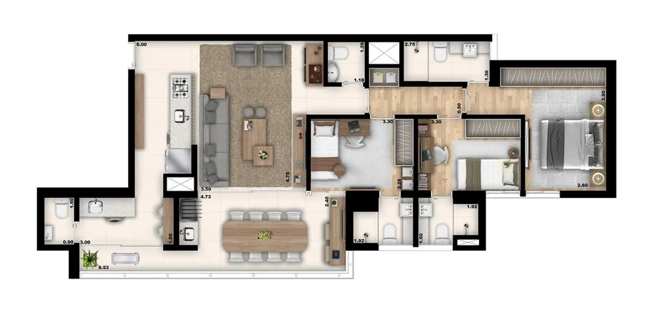 Apartamento com 3 quartos à venda, 104m2 em Água Branca, São Paulo - SP - imagem 9 Foto 9 de Apartamento com 3 quartos à venda, 104m2 em Água Branca, São Paulo - SP
