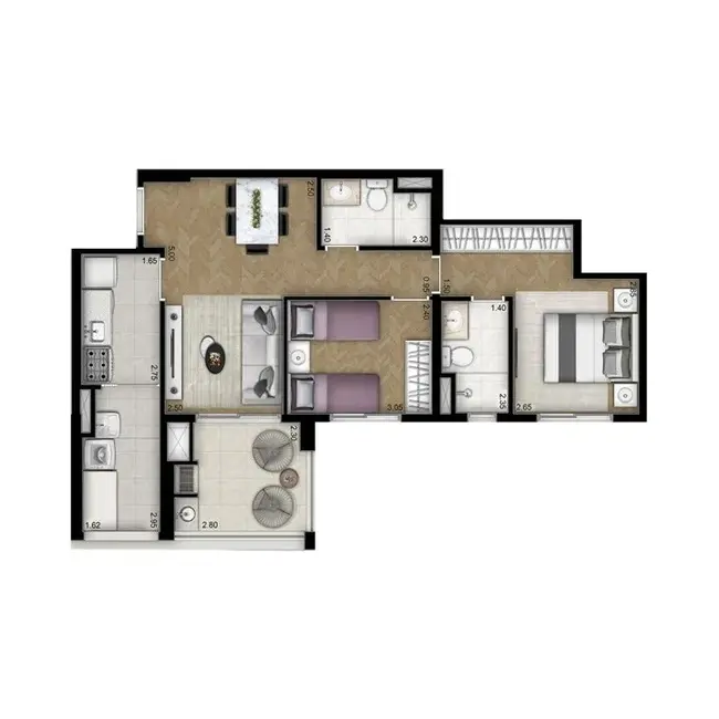 Foto 2 de Apartamento com 2 quartos à venda, 70m2 em Vila Leopoldina, São Paulo - SP