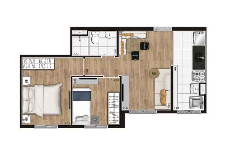 Foto 3 de Apartamento com 2 quartos à venda, 41m2 em Vila das Belezas, São Paulo - SP