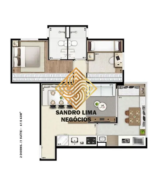 Foto 4 de Apartamento com 2 quartos à venda, 63m2 em Jardim Prudência, São Paulo - SP