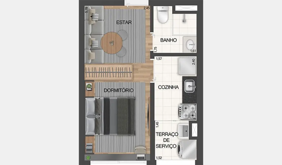 Foto 2 de Apartamento com 1 quarto à venda, 26m2 em Ipiranga, São Paulo - SP