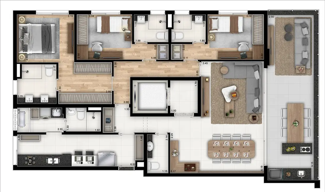 Apartamento com 3 quartos à venda, 151m2 em Água Branca, São Paulo - SP - imagem 4 Foto 4 de Apartamento com 3 quartos à venda, 151m2 em Água Branca, São Paulo - SP