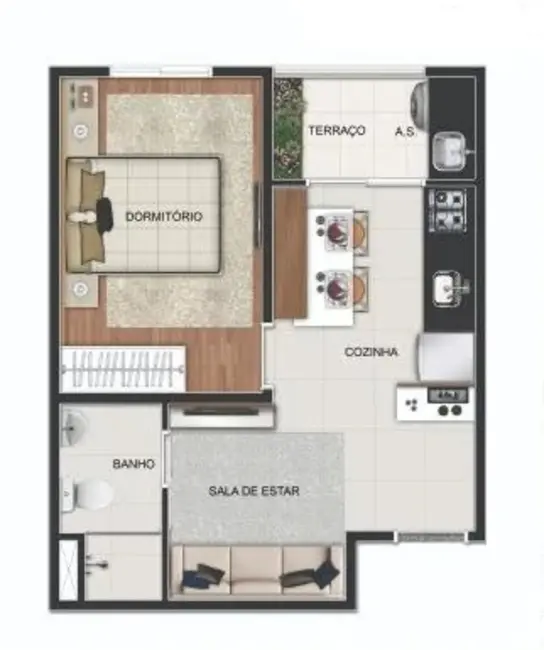 Foto 2 de Apartamento com 1 quarto à venda, 32m2 em Sacomã, São Paulo - SP