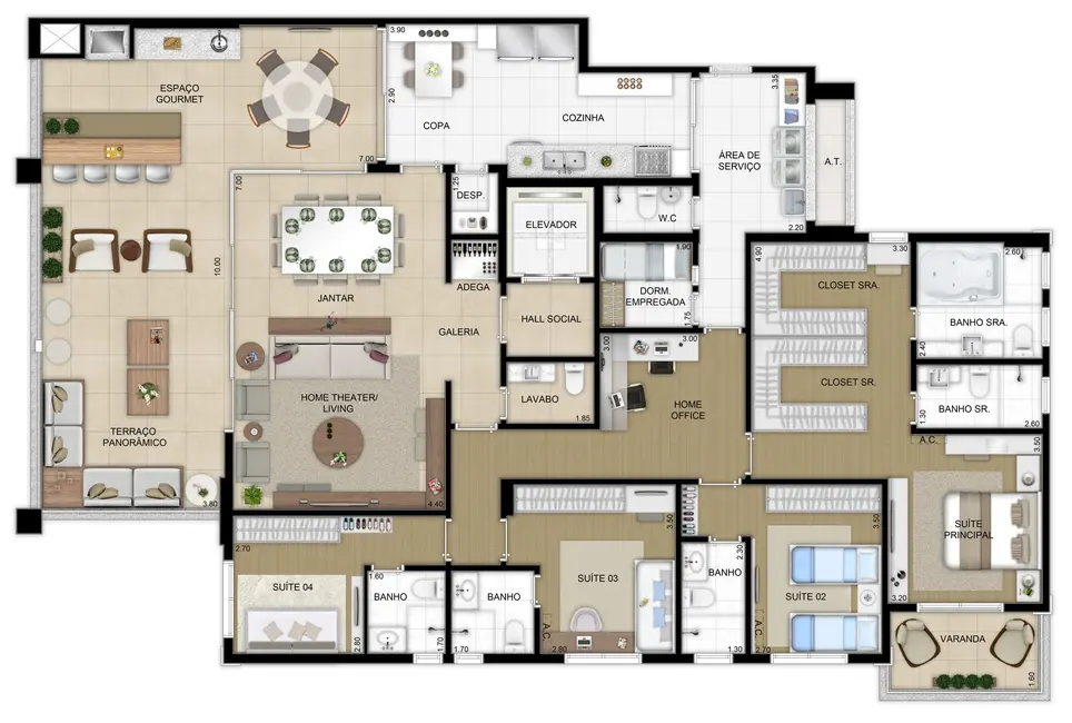 Apartamento com 4 quartos à venda, 244m2 em Água Branca, São Paulo - SP - imagem 3 Foto 3 de Apartamento com 4 quartos à venda, 244m2 em Água Branca, São Paulo - SP