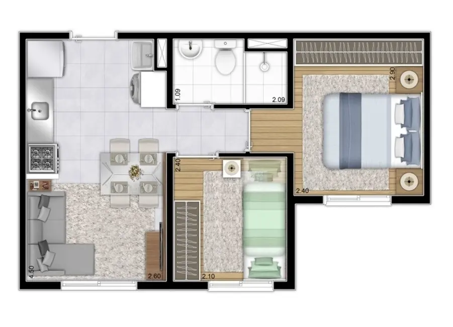 Apartamento com 2 quartos à venda, 32m2 em Pirituba, São Paulo - SP - imagem 3 Foto 3 de Apartamento com 2 quartos à venda, 32m2 em Pirituba, São Paulo - SP