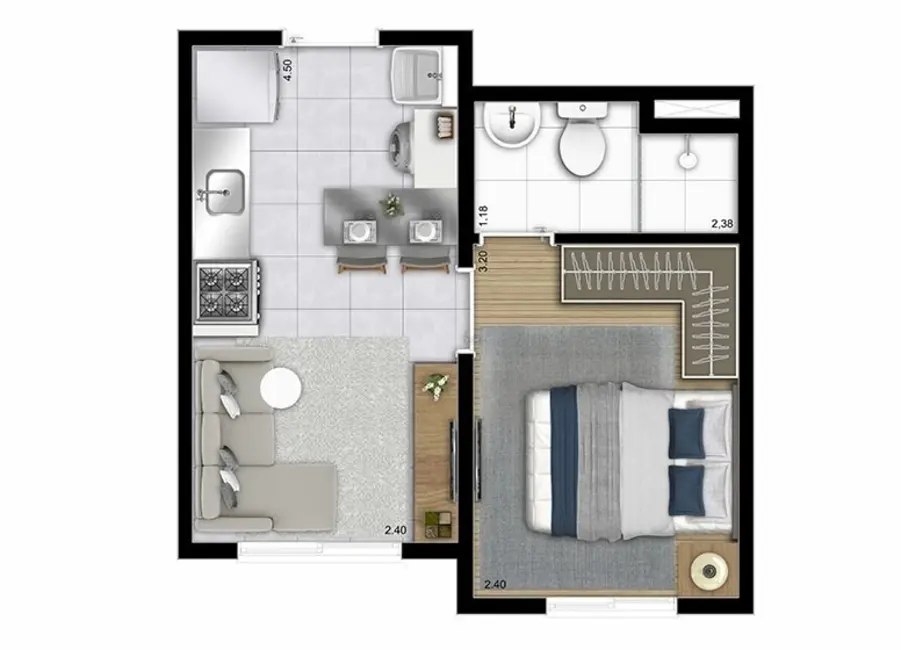 Foto 3 de Apartamento com 2 quartos à venda, 32m2 em Vila Ema, São Paulo - SP