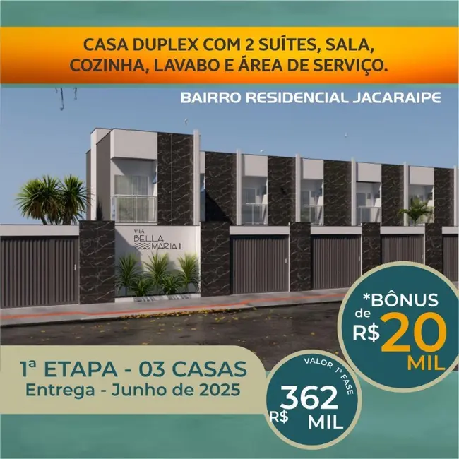 Foto 1 de Casa com 2 quartos à venda, 52m2 em Residencial Jacaraípe, Serra - ES