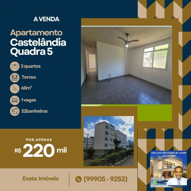 Apartamento com 3 quartos à venda, 68m2 em Castelândia, Serra - ES - imagem 1 Foto 1 de Apartamento com 3 quartos à venda, 68m2 em Castelândia, Serra - ES