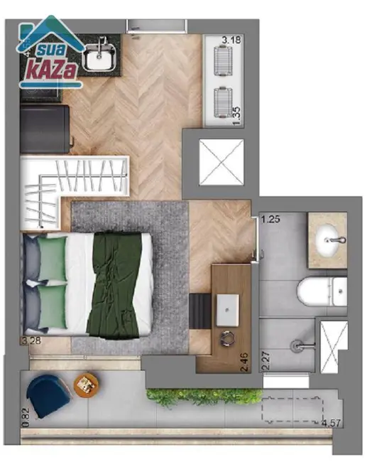 Foto 1 de Kitnet com 1 quarto à venda, 24m2 em Ipiranga, São Paulo - SP
