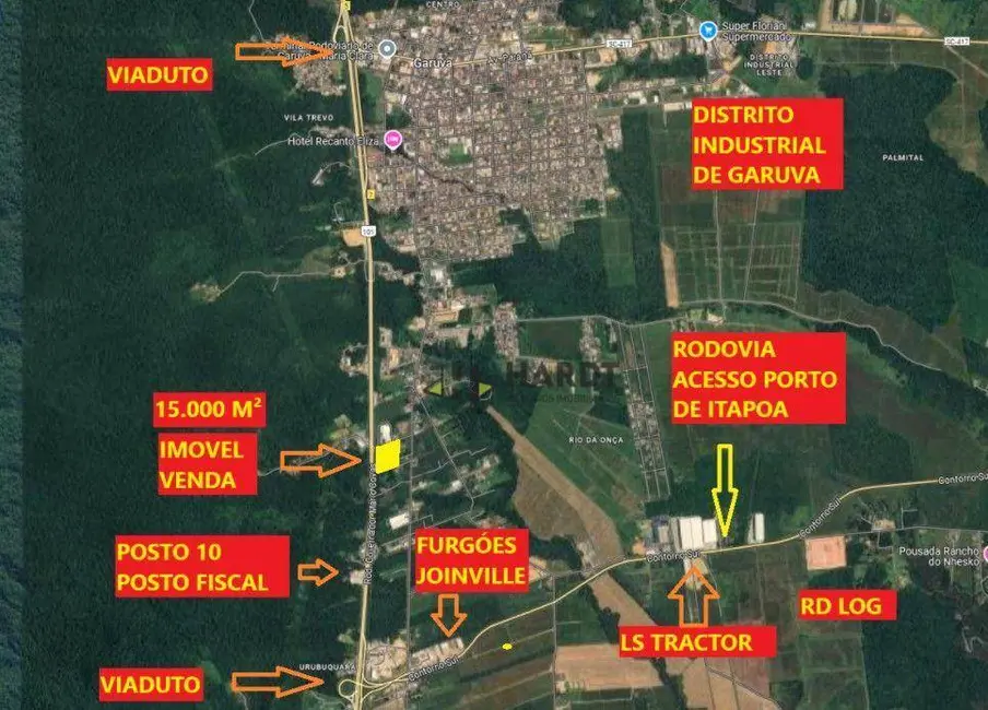 Foto 3 de Terreno / Lote à venda, 15000m2 em Garuva - SC