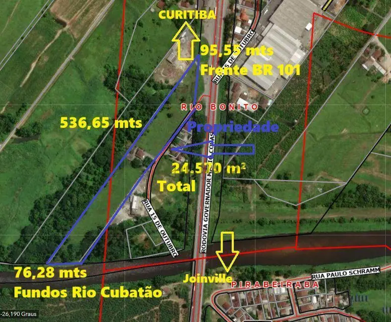 Foto 4 de Terreno / Lote à venda, 24500m2 em Joinville - SC
