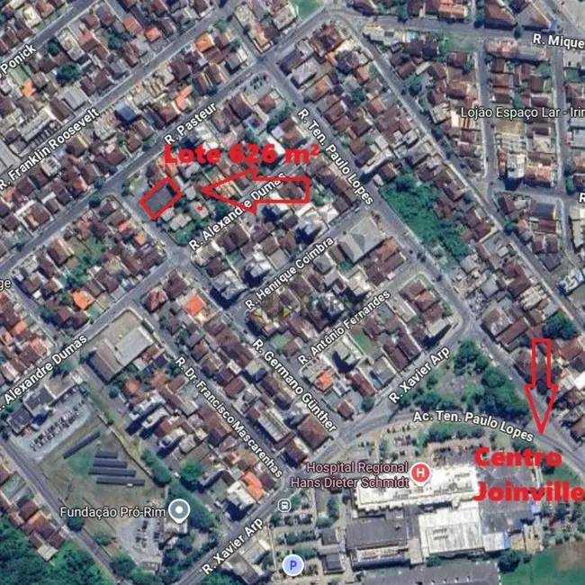 Foto 6 de Terreno / Lote à venda, 626m2 em Iririú, Joinville - SC