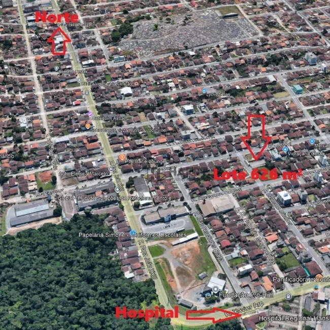 Foto 7 de Terreno / Lote à venda, 626m2 em Iririú, Joinville - SC