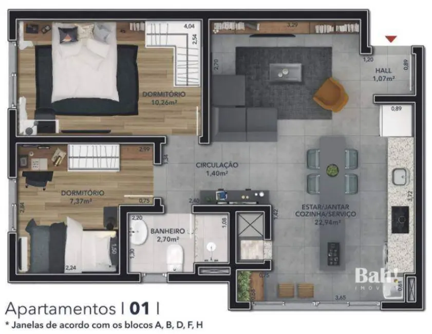 Apartamento com 2 quartos à venda, 86m2 em Fátima, Canoas - RS - imagem 4 Foto 4 de Apartamento com 2 quartos à venda, 86m2 em Fátima, Canoas - RS