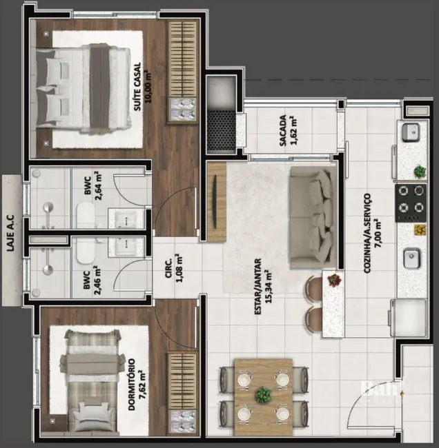 Apartamento com 2 quartos à venda, 57m2 em Niterói, Canoas - RS - imagem 9 Foto 9 de Apartamento com 2 quartos à venda, 57m2 em Niterói, Canoas - RS