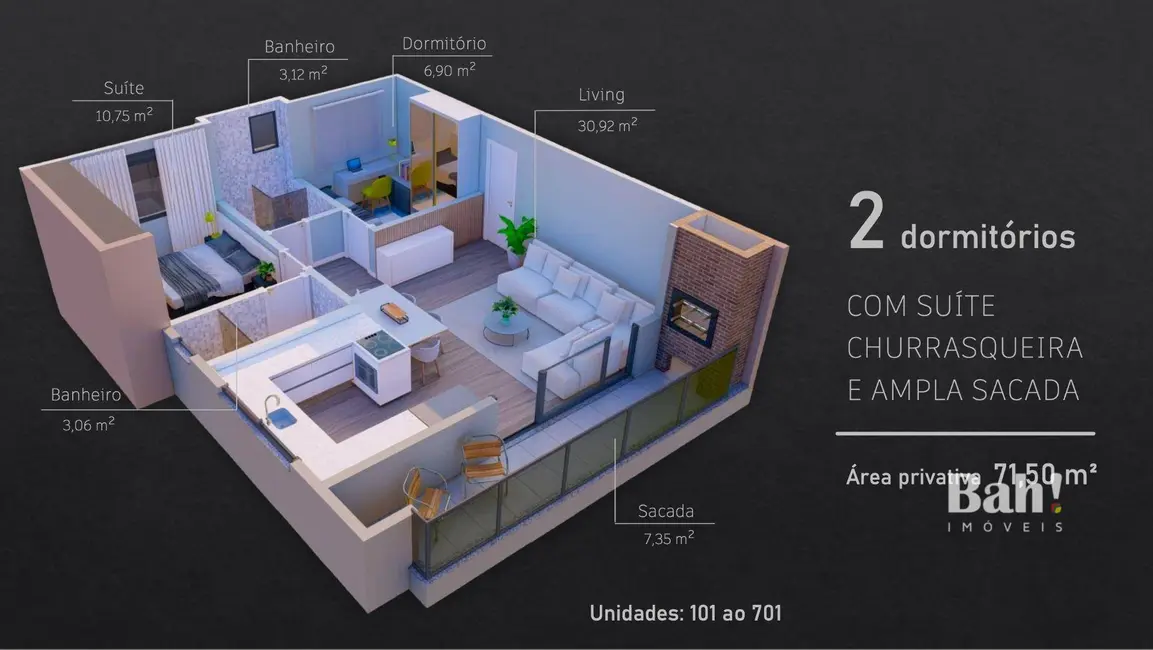 Apartamento com 2 quartos à venda, 71m2 em Nossa Senhora das Graças, Canoas - RS - imagem 6 Foto 6 de Apartamento com 2 quartos à venda, 71m2 em Nossa Senhora das Graças, Canoas - RS