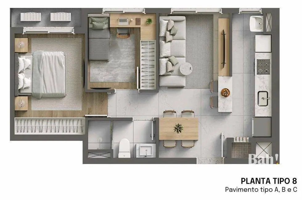 Apartamento com 2 quartos à venda, 54m2 em Centro, Canoas - RS - imagem 6 Foto 6 de Apartamento com 2 quartos à venda, 54m2 em Centro, Canoas - RS