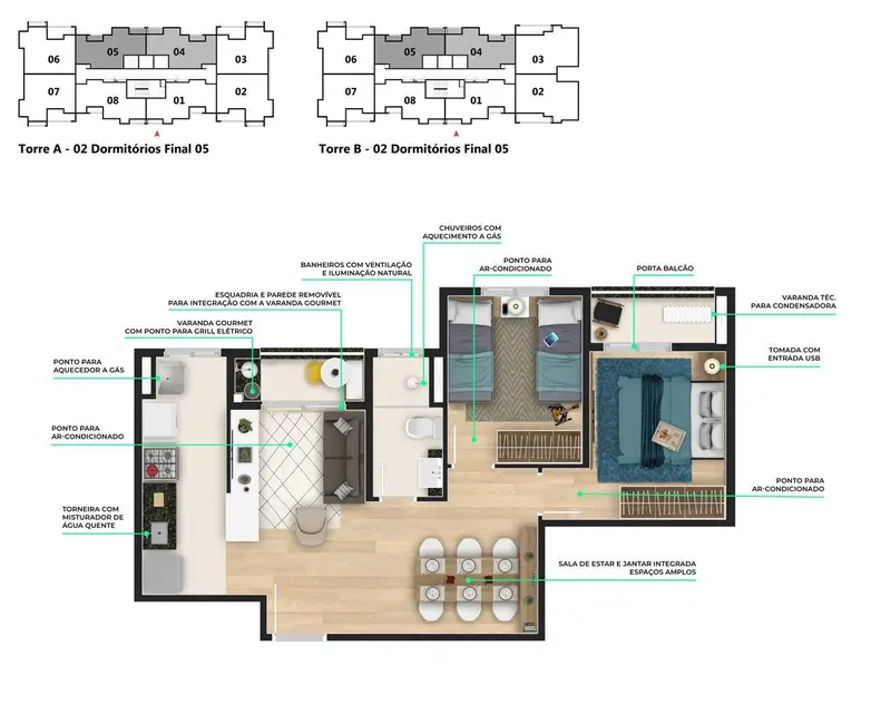 Apartamento com 2 quartos à venda, 60m2 em Boa Vista, Sorocaba - SP - imagem 5 Foto 5 de Apartamento com 2 quartos à venda, 60m2 em Boa Vista, Sorocaba - SP