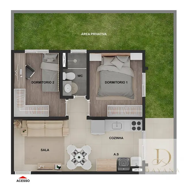 Foto 4 de Apartamento com 2 quartos à venda, 42m2 em Lopes de Oliveira, Sorocaba - SP
