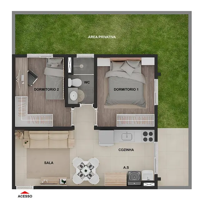 Foto 4 de Apartamento com 2 quartos à venda, 42m2 em Lopes de Oliveira, Sorocaba - SP