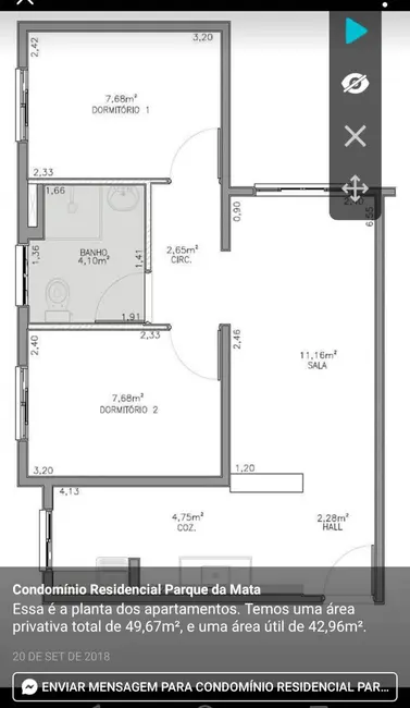Foto 4 de Apartamento com 2 quartos à venda, 50m2 em Caguassu, Sorocaba - SP