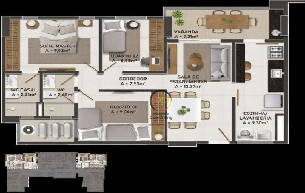 Foto 1 de Apartamento com 3 quartos à venda, 77m2 em Centro, Eusebio - CE
