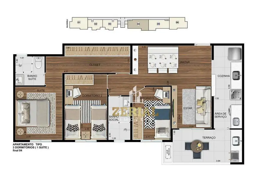 Foto 3 de Apartamento com 3 quartos à venda, 75m2 em Fundação, Sao Caetano Do Sul - SP