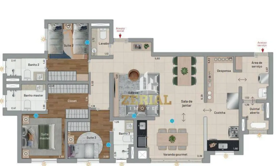 Foto 2 de Apartamento com 3 quartos à venda, 113m2 em Santa Paula, Sao Caetano Do Sul - SP