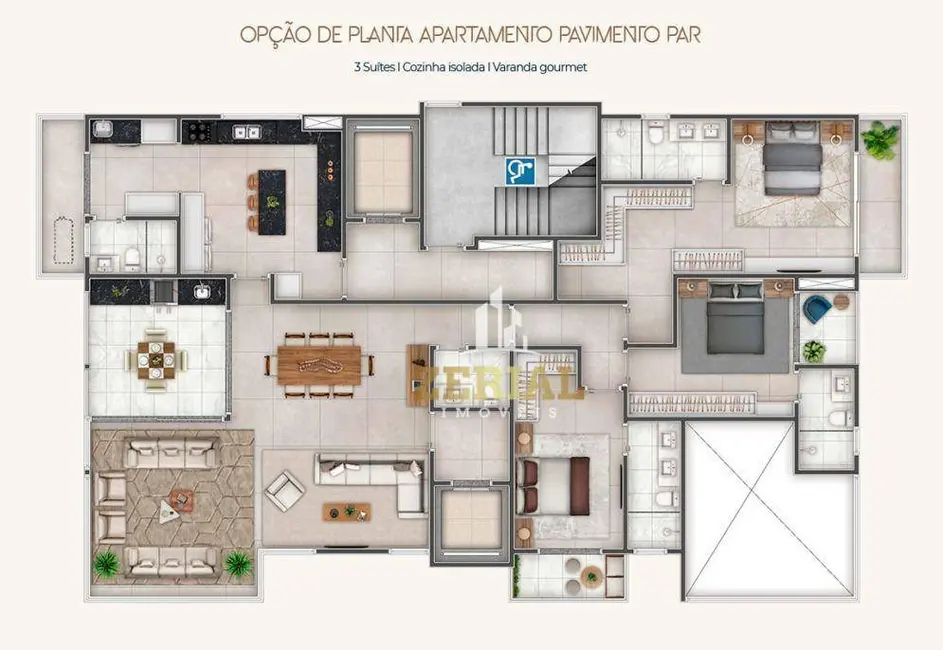 Foto 4 de Apartamento com 3 quartos à venda, 192m2 em Jardim, Santo Andre - SP