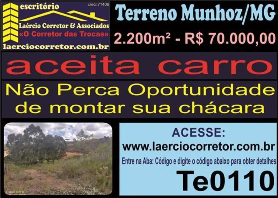 Foto 1 de Terreno / Lote à venda em Munhoz - MG