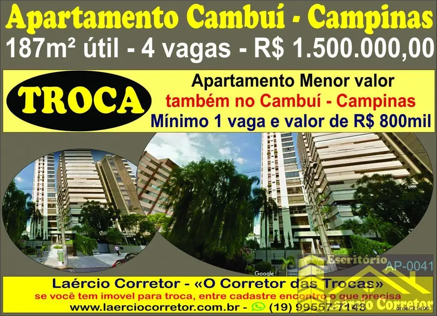 Foto 1 de Apartamento com 4 quartos à venda, 187m2 em Campinas - SP
