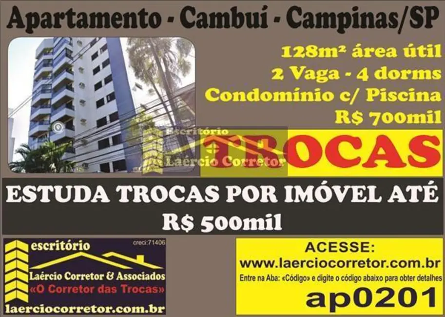 Foto 1 de Apartamento com 4 quartos à venda, 128m2 em Campinas - SP