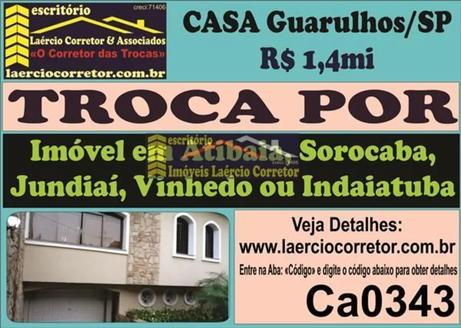 Foto 1 de Casa com 3 quartos à venda, 398m2 em Guarulhos - SP