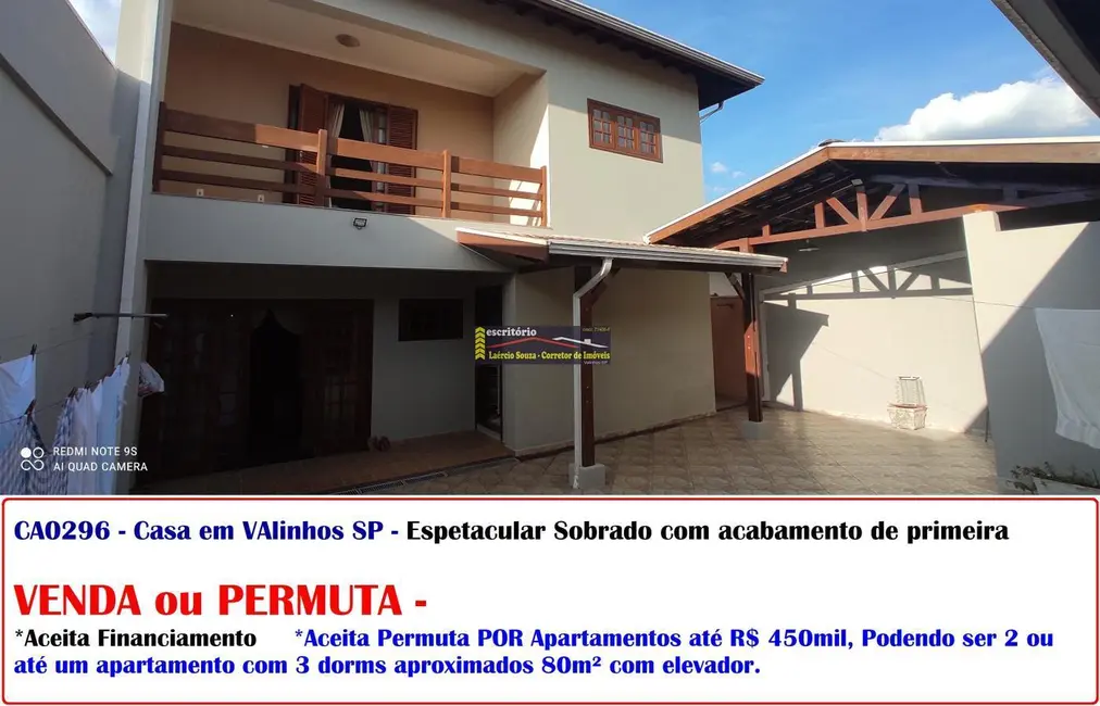 Foto 1 de Casa com 3 quartos à venda, 336m2 em Valinhos - SP