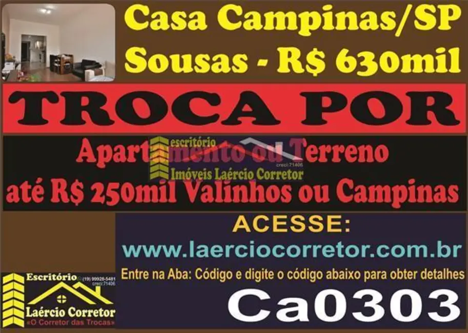 Casa com 3 quartos à venda, 165m2 em Campinas - SP - imagem 1 Foto 1 de Casa com 3 quartos à venda, 165m2 em Campinas - SP