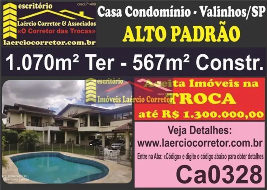 Foto 1 de Casa de Condomínio com 4 quartos à venda, 567m2 em Valinhos - SP