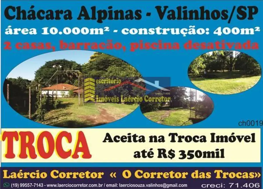 Foto 1 de Chácara com 6 quartos à venda, 400m2 em Valinhos - SP