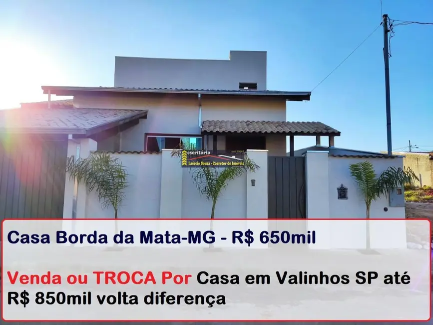 Foto 1 de Casa com 3 quartos à venda, 180m2 em Borda Da Mata - MG